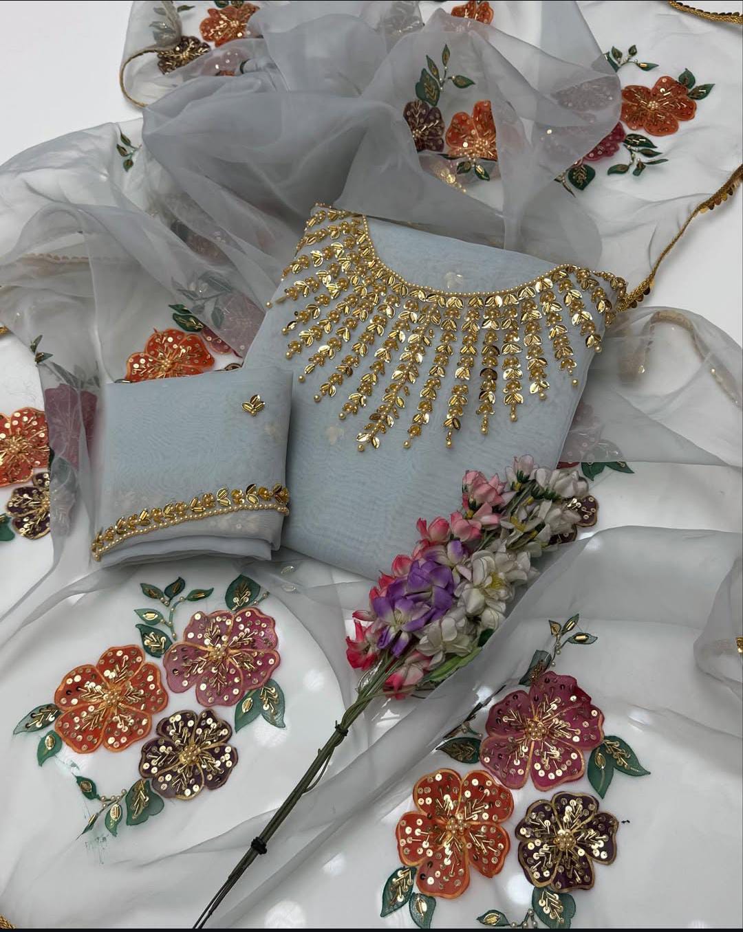 3PC Un-Sticth Sun Gala Hand-Made