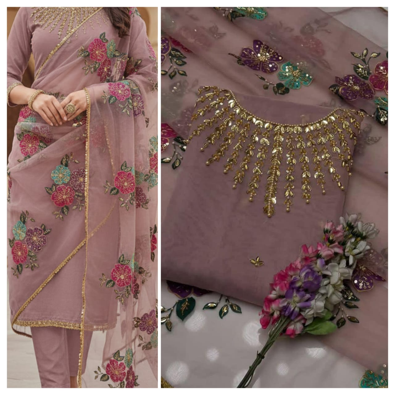 3PC Un-Sticth Sun Gala Hand-Made