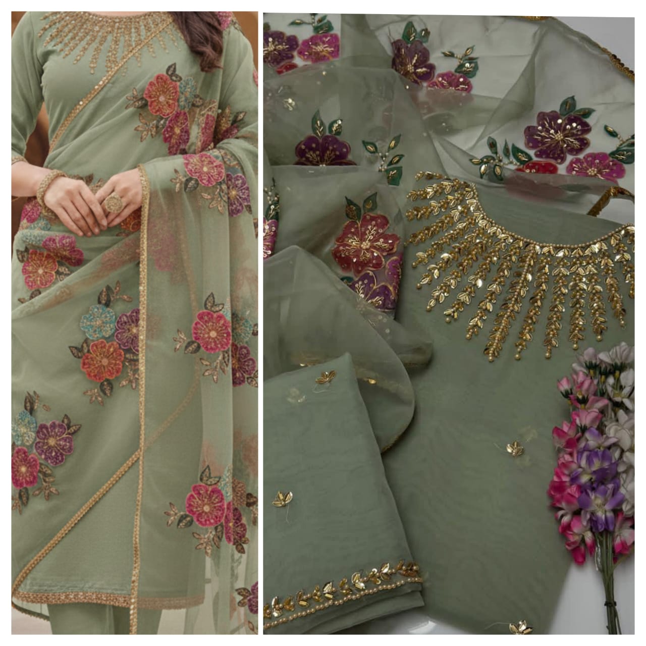 3PC Un-Sticth Sun Gala Hand-Made