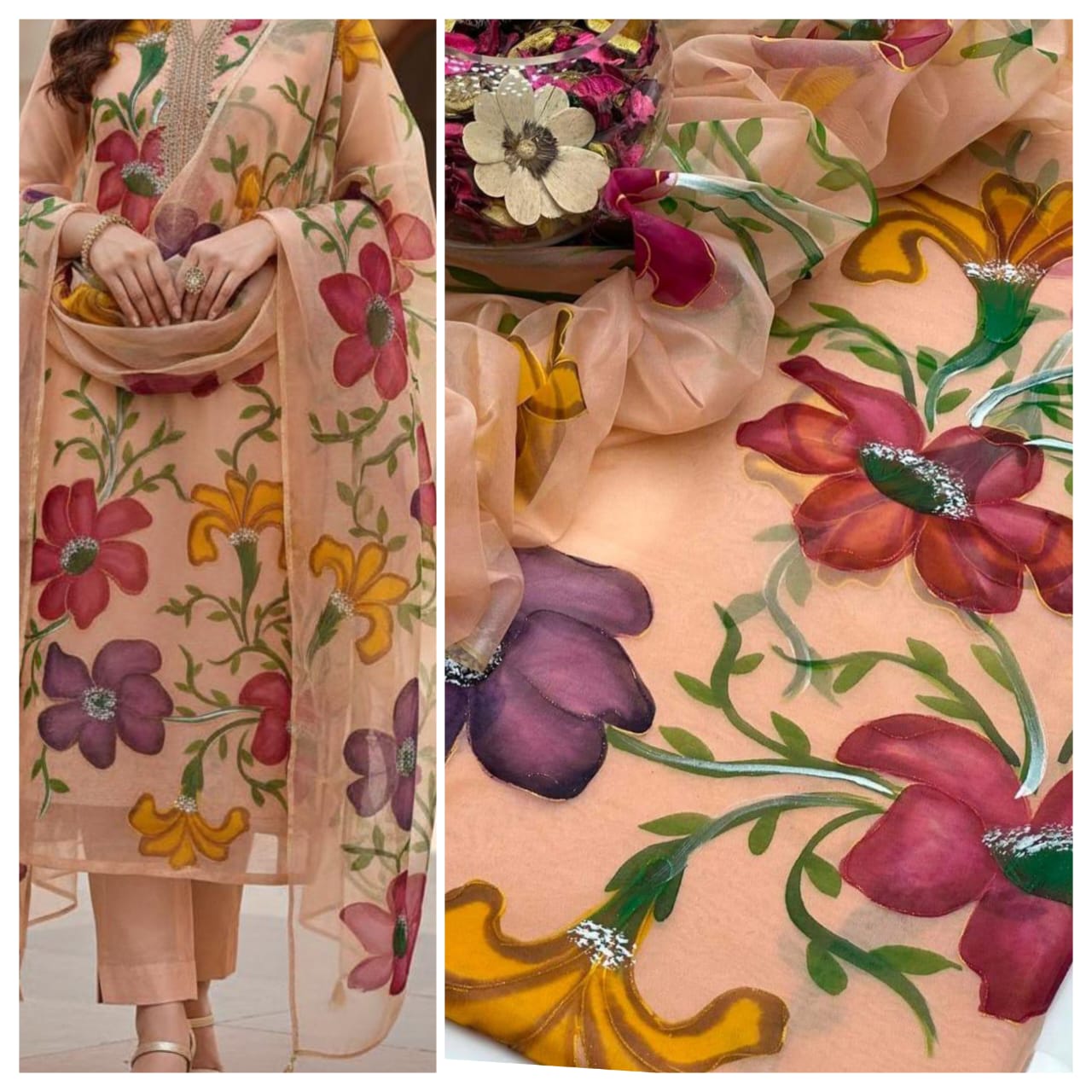 3PC 3D Un-Sticth Hand Made Paint