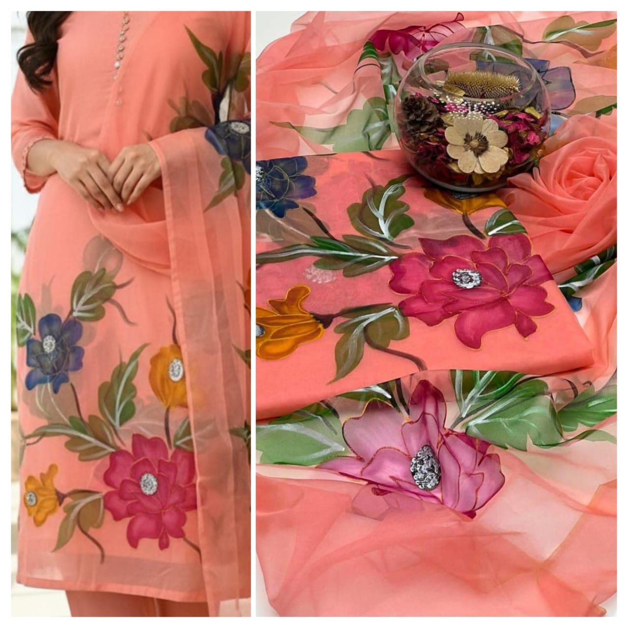 3PC 3D Un-Sticth Hand Made Paint